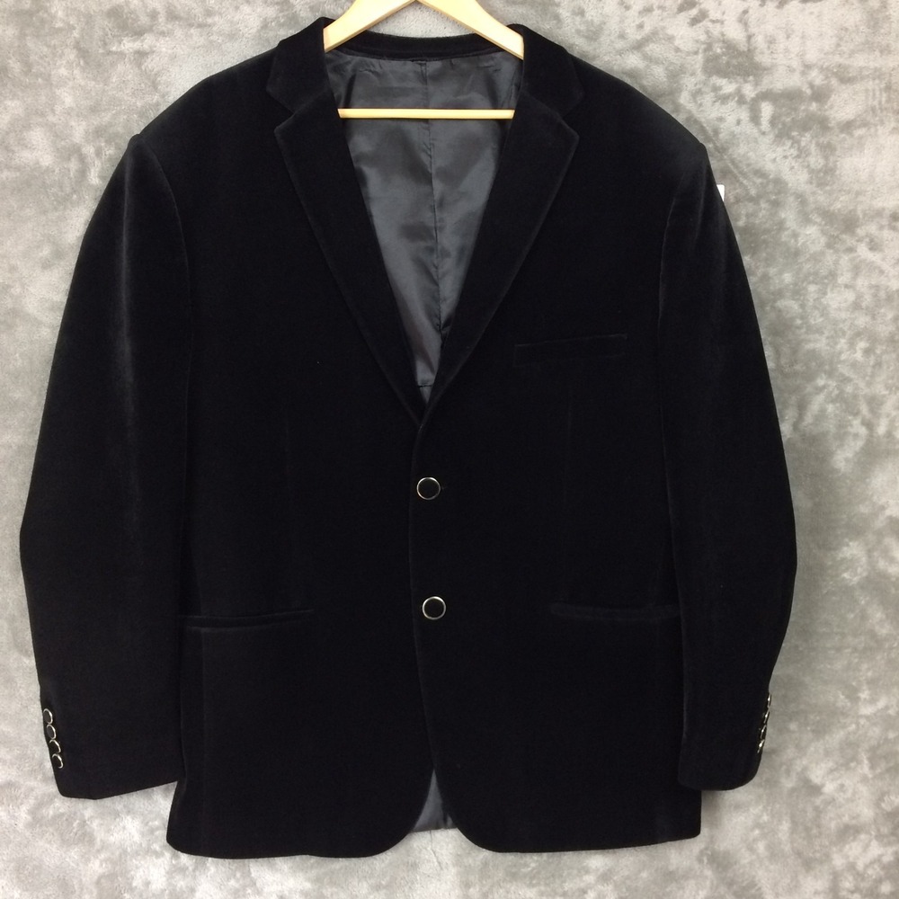 Vtg Marco‎ Brioni Velvet Blazer Mens 44 Black 2 Button Sport Coat Formal